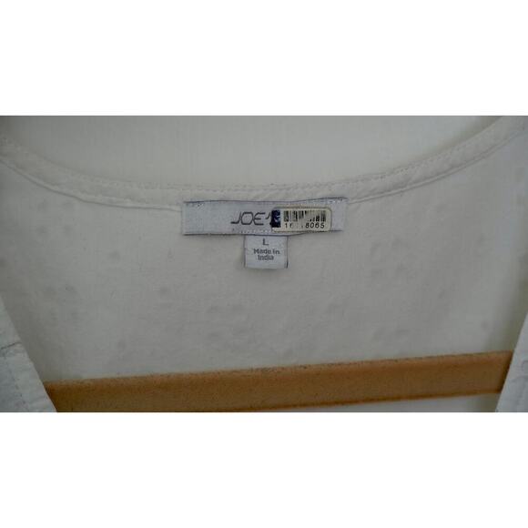 Joe’s Jeans Illana Broderie Dress White Eyelet V-Neck Midi Cotton Sz L - Picture 5 of 8